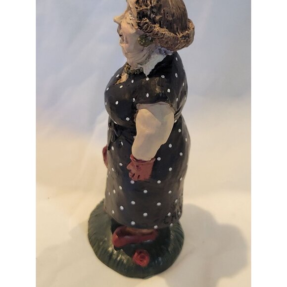 Hanford Ltd "Charlotte Dear" Crunkleton Resin Figurin Polka Dot Dress Vtg 1991 - Picture 6 of 11